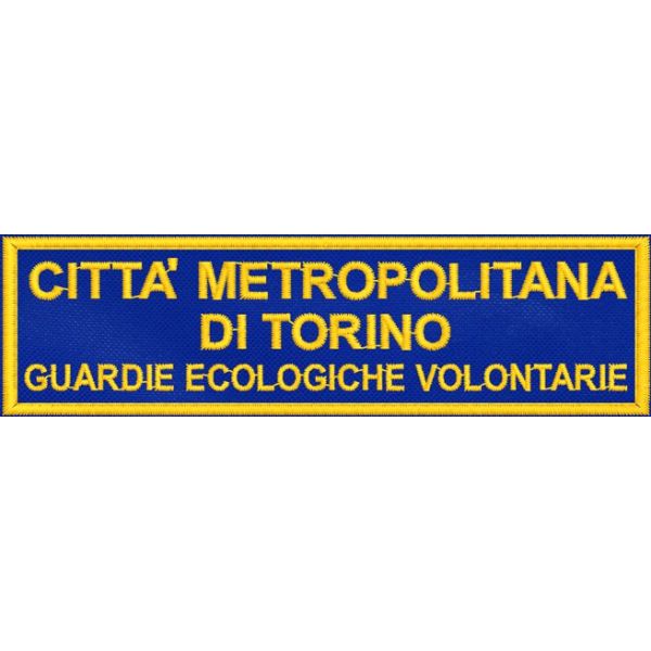 PATCH ricamato GUARDIE ECOLOGICHE VOLONTARIE Città di Torino Cm. 11 X 3 Cod.20201228_A