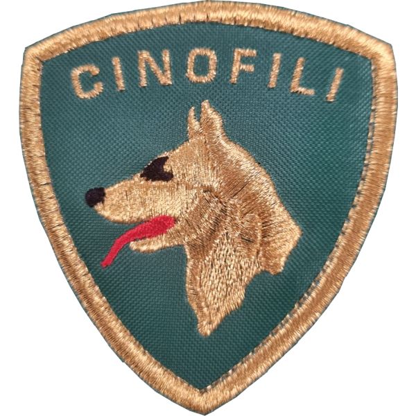 Patch Toppa Ricamata Servizio Cinofili con filo dorato per Polizia Carabinieri Protezione Civile Soccorso  75 mm