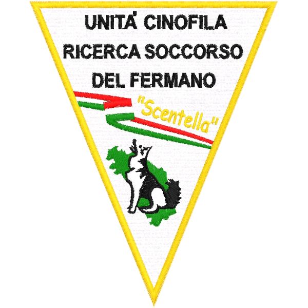 Patch TRIANGOLARE UNITA' CINOFILA SCENTELLA FERMANO MM.105X85 cod.20210307_A