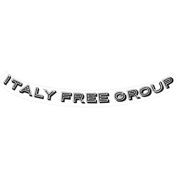 Patch da Schiena a semicurva verso basso ITALY FREE GROUP su base nera
