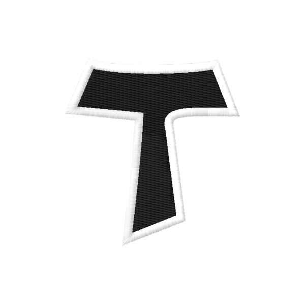 Patch ricamato croce (TAU) su base nera Cod.20210319_A