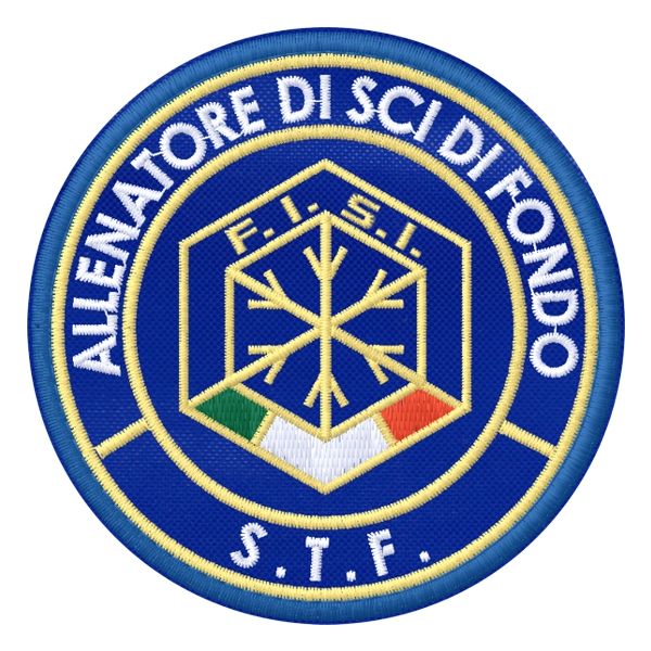 Patch ricamato allenatore di SCI DI FONDO S.T.F. diam.70mm. cod.20210327_A