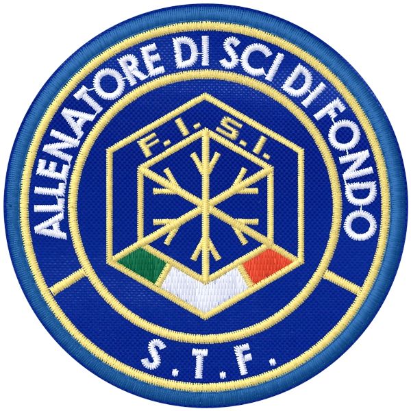 Patch ricamato allenatore di SCI DI FONDO S.T.F. diam.75 mm. cod.20210327_B