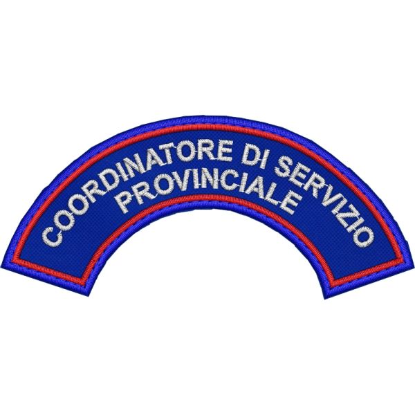 Patch ricamato mezzaluna da spalla COORDINATORE DI SERVIZIO PROVINCIALE cm.10 x 4,5 Cod.20210420_A