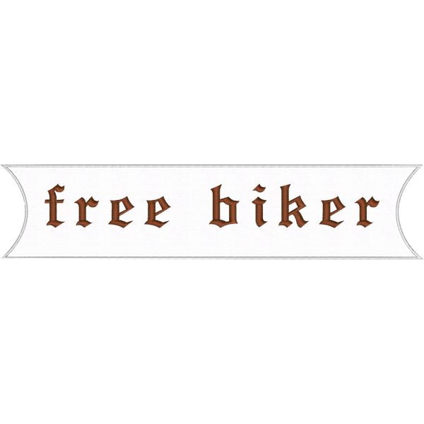 Patch lungo 45 cm. scritta FREE BIKER o scritta con nome a piacere Cod.20210424_A