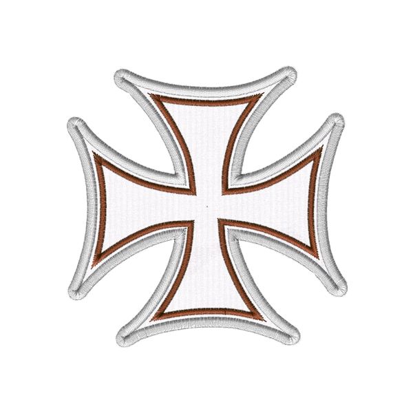 Patch ricamato croce celtica su tessuto ZIGZAG colore a scelta  IRON cross 5 cm. NERO