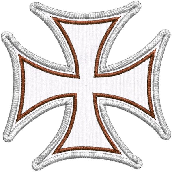 Patch ricamato croce celtica su tessuto ZIGZAG colore a scelta  IRON cross 7,5 cm BASE NERA