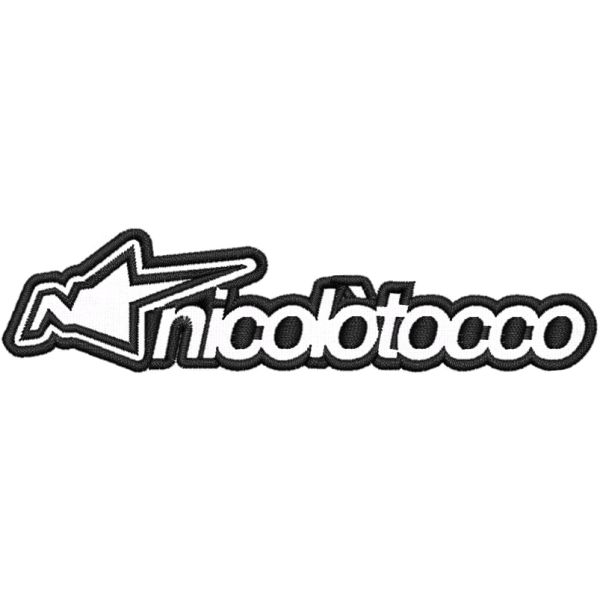 Patch ricamato logo scritta Nicolo Tocco cm. 10 X 2,5 Cod. 20210503-S