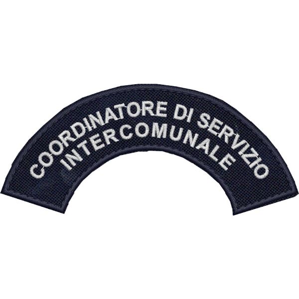 Patch ricamato mezzaluna da spalla COORDINATORE DI SERVIZIO INTERCOMUNALE cm.10 x 4,5 Cod.20210505_only