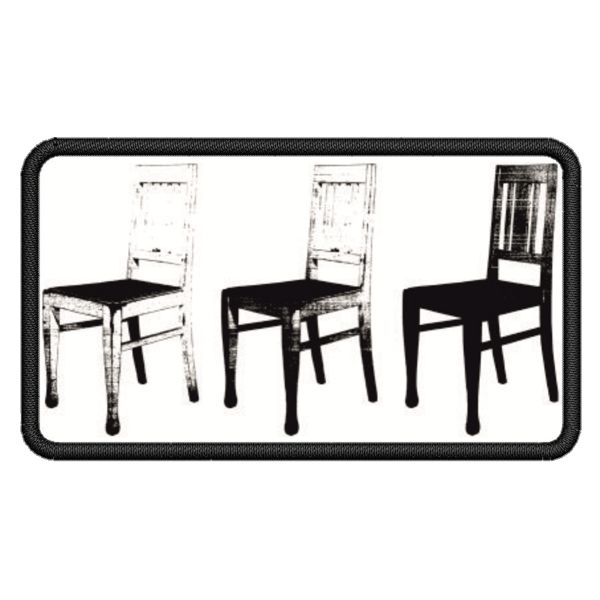 Stampa con bordo a ricamo (Patch Sedie) cm. 7 X 4 progetto Nicolò Tocco Cod. 20210505-S