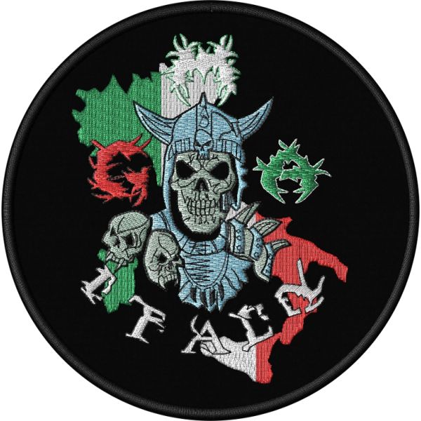 Patch Teschio vikingo ITALY diam. cm.13 Cod.20210513_A