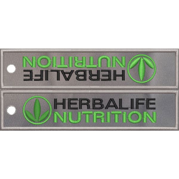 Patch ricamato su doppia faccia LOGO HERBALIFE NUTRITION ad uso portachiavi cod. 20210617_A