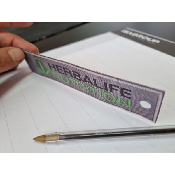 Patch ricamato su doppia faccia LOGO HERBALIFE NUTRITION cm.20 ad uso portachiavi