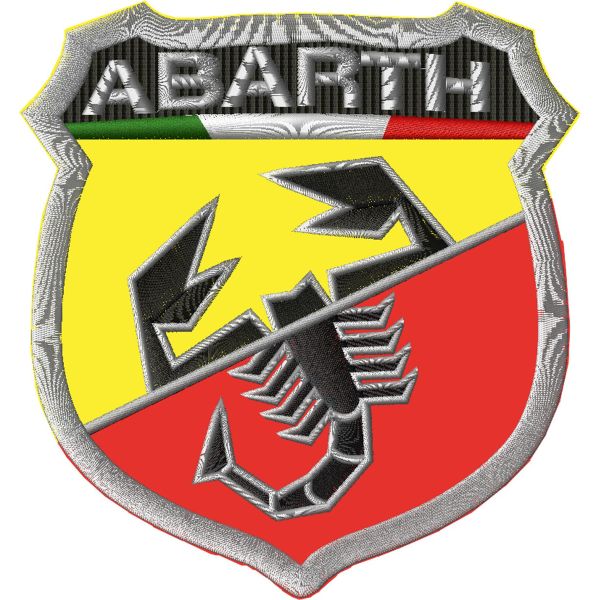 Patch  Abarth Con 2 tessuti , alto cm.30 Cod.20210620_A