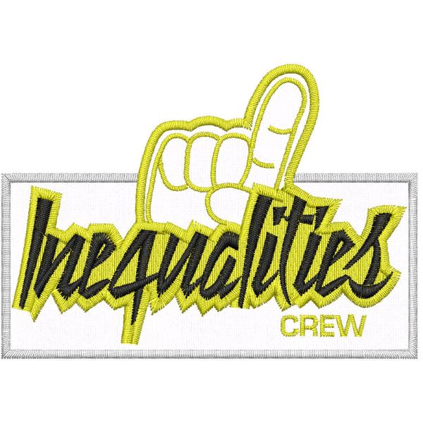Patch ricamato da spalla con indice Inequalities cm. 9 x 6.5 Cod.20210702_A