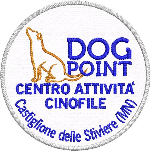Patch ricamato CENTRO CINOFILO DOG POINT san giorgio delle stiviere diam. 90 mm. Cod.20210717_A