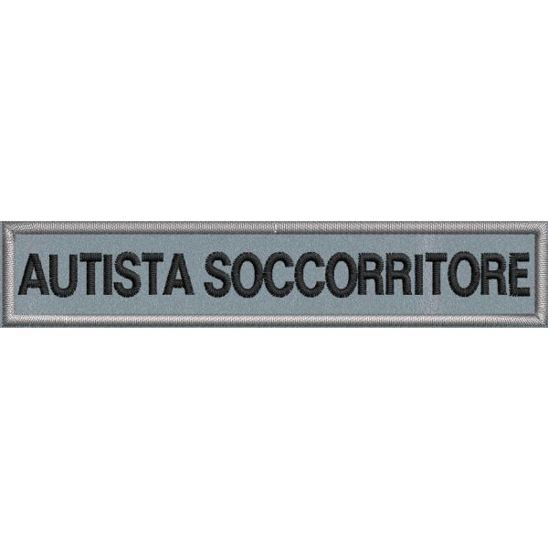 Patch ricamato cm. 10 x 2 AUTISTA SOCCORRITORE  Cod.20211104_A