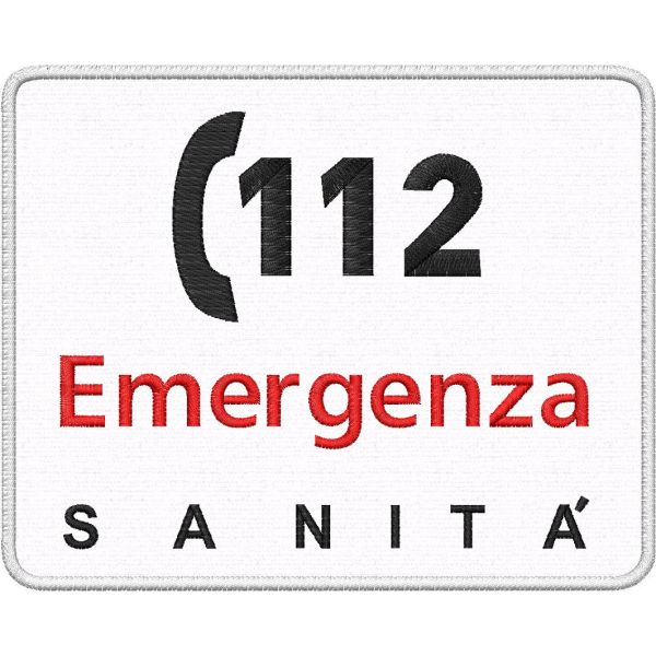 Patch da schiena 112 Emergenza 18x14,5 cm. Cod.20211111_A