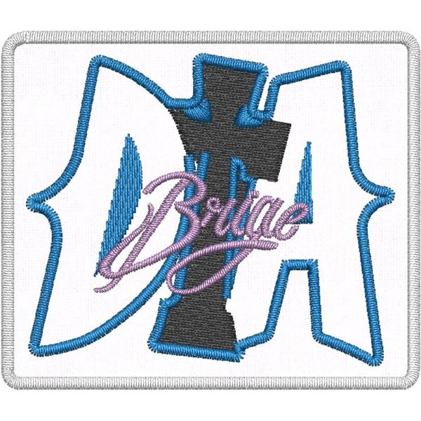 Patch ricamata logo DA croce Brige cm. 7 X 6 Cod. 20211117_A