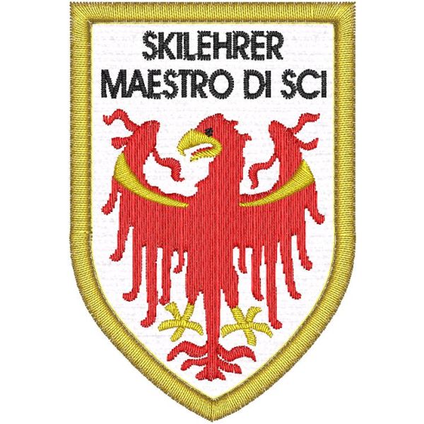 Stemma ricamato SKILEHRER (MAESTRO DI SCI) cm. 7,5 x 5 Cod.20211209_A