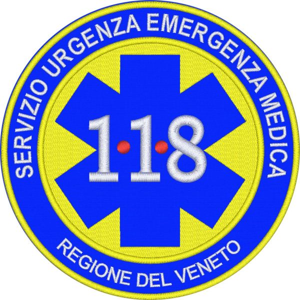 Patch da schiena 118 SUEM regione Veneto 20 cm. con filo fluo