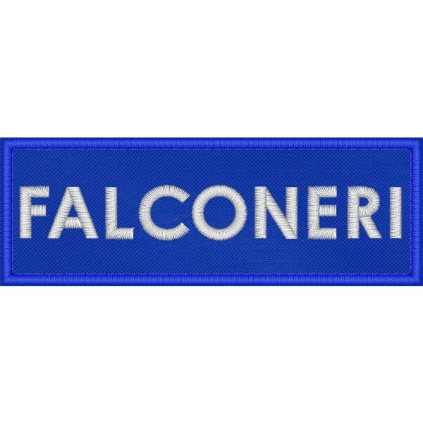 Patch ricamata scritta FALCONERI  cm.10,0 X 3,5