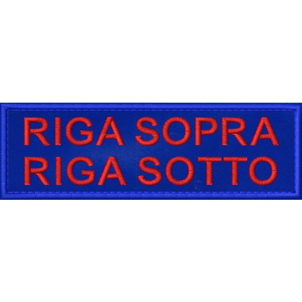 Patch ricamata con 2 RIGHE DI testo a piacere  cm. 11,0 X 3,5 cod.20220132_A