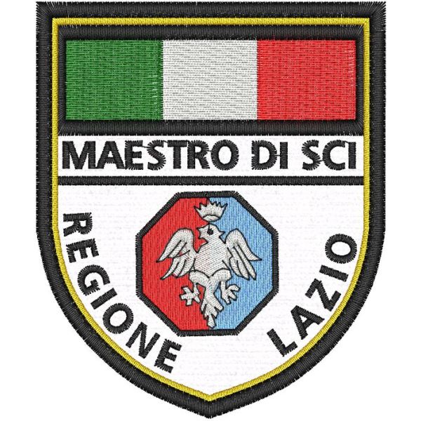 Stemma ricamato MAESTRO DI SCI Regione Lazio cm. 9 x 7.5 Cod.20220216_A