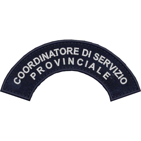 Patch ricamato mezzaluna da spalla COORDINATORE DI SERVIZIO PROVINCIALE cm.10 x 4,5 Cod.20220225_A