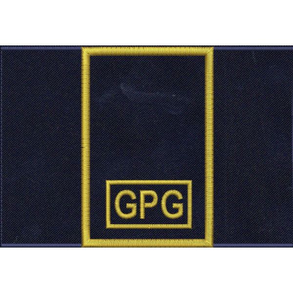 Tubolare ricamato GPG confezionato rifinito con dimens. 90 X 60 mm. Cod. 20220318_A
