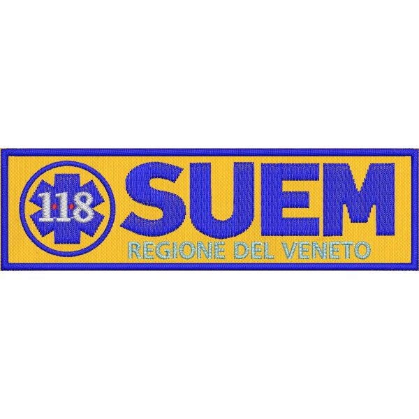 Patch da petto 118 SUEM regione Veneto cm. 12 x 3,5 su base gialla 