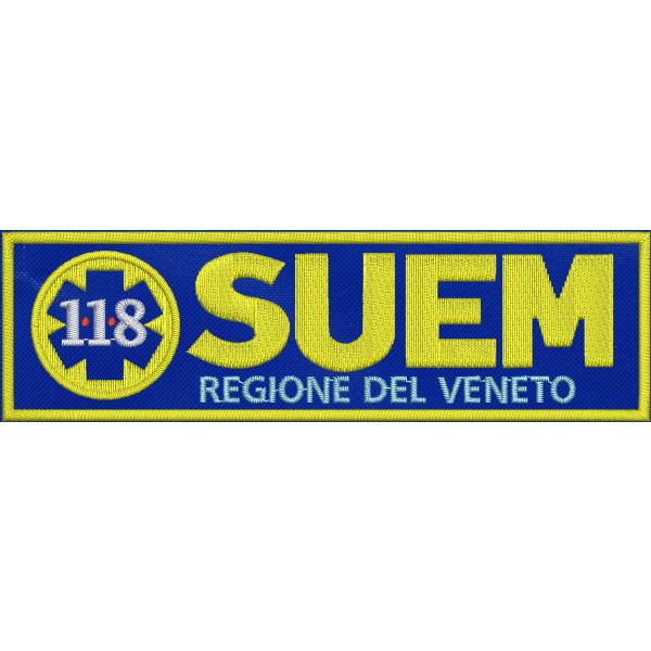 Patch da petto 118 SUEM regione Veneto cm. 12 x 3,5 su base BLU ROYAL