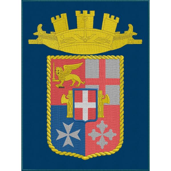 Stemmone ricamato repubbliche marinare cm.40x30 su base blu Navy