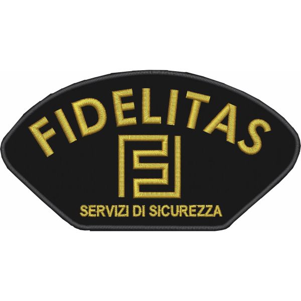 Patch ricamato FIDELITAS servizi di sicurezza cm. 15 x 8 