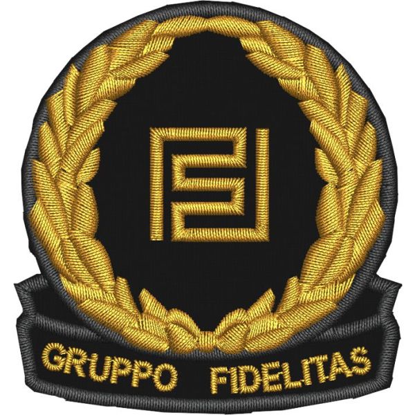 Mostrina ricamata GRUPPO SICUREZZA FIDELITAS cm. 5,5 x 6 cod. 20220507_A