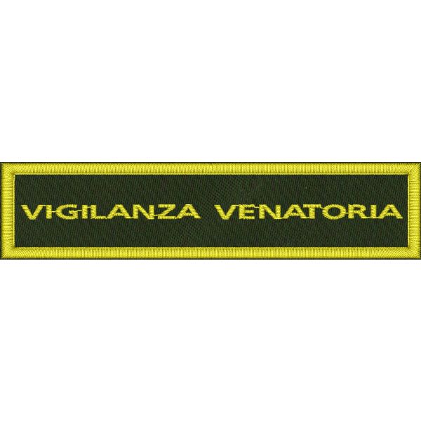 Patch ricamato VIGILANZA VENATORIA Cm.11 x 2,5