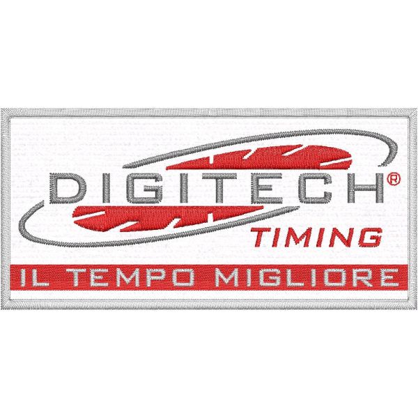 Patch rettangolare ricamato DIGITECH TIMING cm. 10.0 x 5.0 