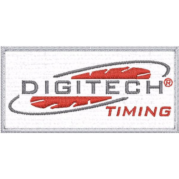 Patch rettangolare ricamato DIGITECH TIMING cm. 5.0 x 2.5