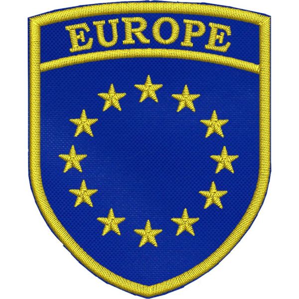 Patch ricamato stemma scudetto italia con bandiera europea 