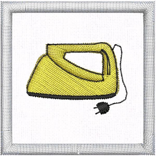 Contrassegno ricamato con ferro da stito su base tessuto bianco - Mis. 40x40 