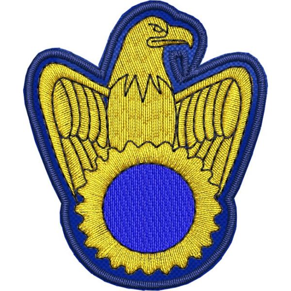 Patch da cappello con aquila in oro AGRIAMBIENTE  su fondo BLU ROYAL cm. 5.5 x 4.5
