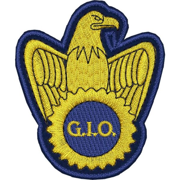 Patch da cappello con aquila in oro AGRIAMBIENTE G.I.O. su fondo BLU NAVY