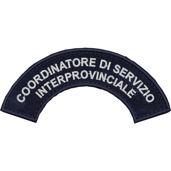 Patch ricamato mezzaluna da spalla COORDINATORE DI SERVIZIO PROVINCIALE cm.10 x 4,5 Cod.20220225_A