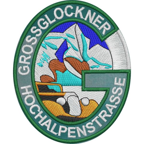 Patch Ricamato ovale grossglockner hochalpenstrasse mm. 80x70 