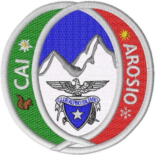 Patch ricamato CLUB ALPINO ITALIANO AROSIO cm.8 x 8 