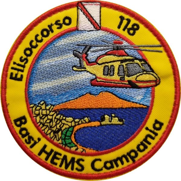 Patch ricamato ELISOCCORSO 118 Campania  azzurro cielo in multicolor