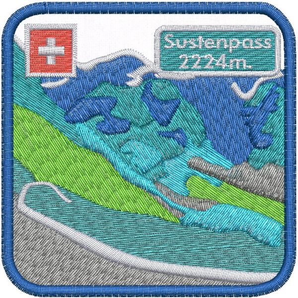 Patch interamente ricamato SUSTENPASS 2224 m.  CM 75 X75  cod.20220920A