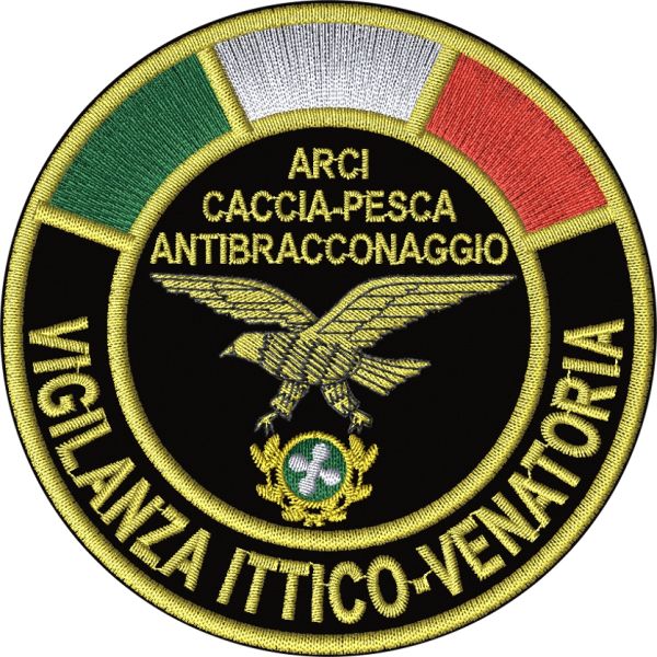 Patch diam.8,5 cm VIGILANZA ITTICO VENATORIA caccia pesca antibracconaggio Lombardia