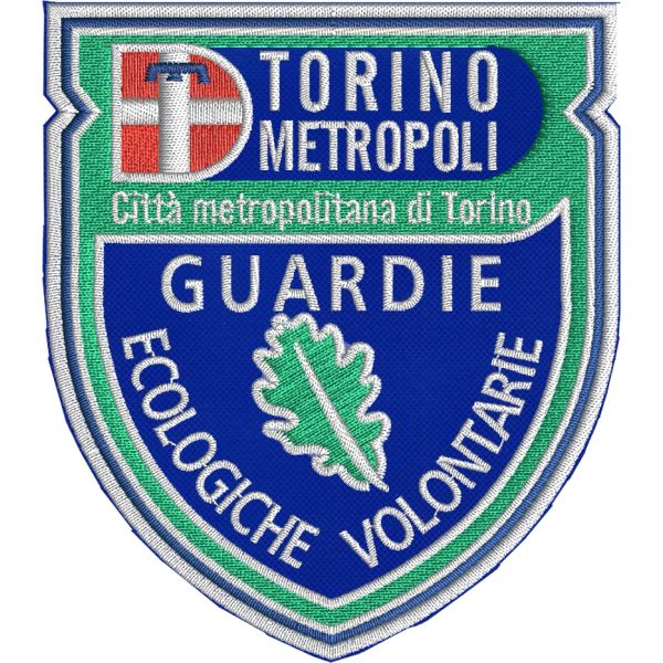 Patch ricamato su base BLU GUARDIE ECOLOGICHE VOLONTARIE città di Torino