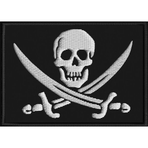 Patch ricamata Teschio con spade incrociate mm.70 x 50